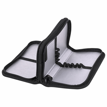 Пенал ЮНЛАНДИЯ, 2 отделения, полиэстер, 19х11 см, "Black Ninja", 271541 - Пеналы каркасные