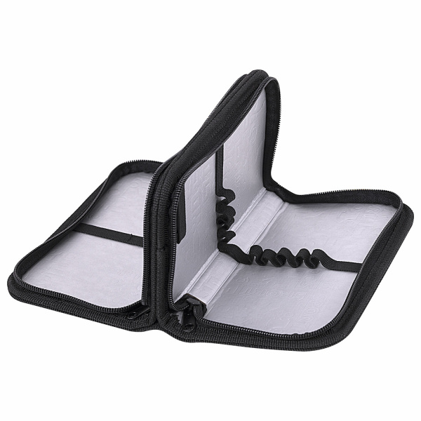 Пенал ЮНЛАНДИЯ, 2 отделения, полиэстер, 19х11 см, "Black Ninja", 271541 - Пеналы каркасные