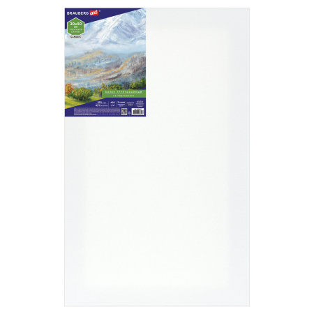 Холст на подрамнике BRAUBERG ART CLASSIC, 30х50 см, 420 г/м2, 45% хлопок 55% лен, среднее зерно, 191657 - Холсты