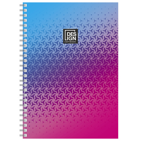 Тетрадь А4, 80 л., ПЗБМ, гребень, клетка, фольга, TWIN лак, "Градиент" (4 вида), 028160 - Тетради формата А4