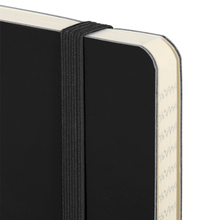 Блокнот А5 (148x218 мм), BRAUBERG "Metropolis Ultra", под кожу, 80 л., резинка, клетка, черный, 111021 - Бизнес-блокноты и бизнес-тетради