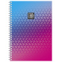 Тетрадь А4, 80 л., ПЗБМ, гребень, клетка, фольга, TWIN лак, "Градиент" (4 вида), 028160 - Тетради формата А4