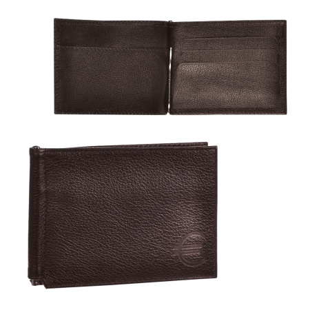 Зажим для купюр BEFLER "Грейд", натуральная кожа, тиснение, 120х86 мм, черный, Z.9.-9