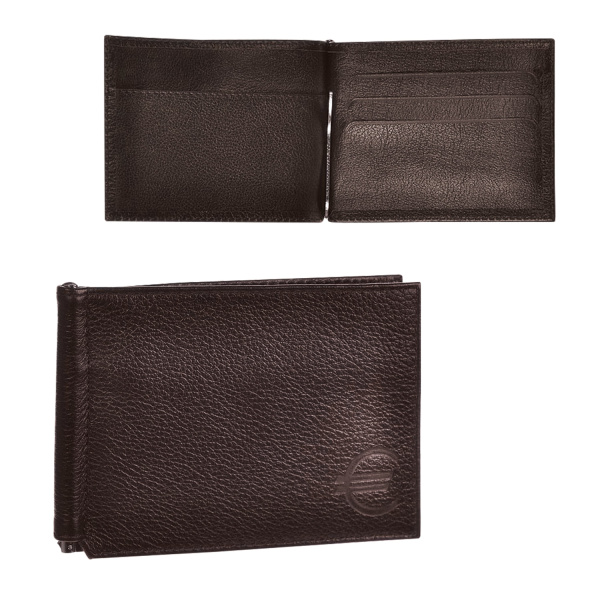 Зажим для купюр BEFLER "Грейд", натуральная кожа, тиснение, 120х86 мм, черный, Z.9.-9