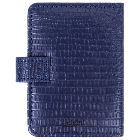 Визитница/кредитница однорядная GALANT "Contract", на 24 карты, под кожу крокодила, застежка, синяя, 235398 - Визитницы и кредитницы однорядные карманные