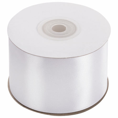 Лента атласная ширина 50 мм, длина 23 м, белая, BRAUBERG, 591519 - Ленты для декора, рукоделия и упаковки подарков
