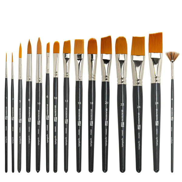 Кисти художественные набор 15 шт., синтетика, BRAUBERG ART CLASSIC, 200962 - Кисти художественные в наборах