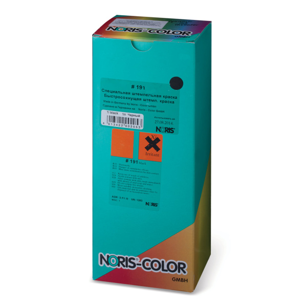 Краска штемпельная NORIS, черная, 1 л (универс. для глянц. бумаги, металла, пластмасс и т.д.), 191Еч - Штемпельная краска