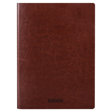 Тетрадь 60 л. в клетку обложка гладкий кожзам, сшивка, А4 (210х297мм), КОРИЧНЕВЫЙ, BRAUBERG VIVA, 403905 - Тетради формата А4