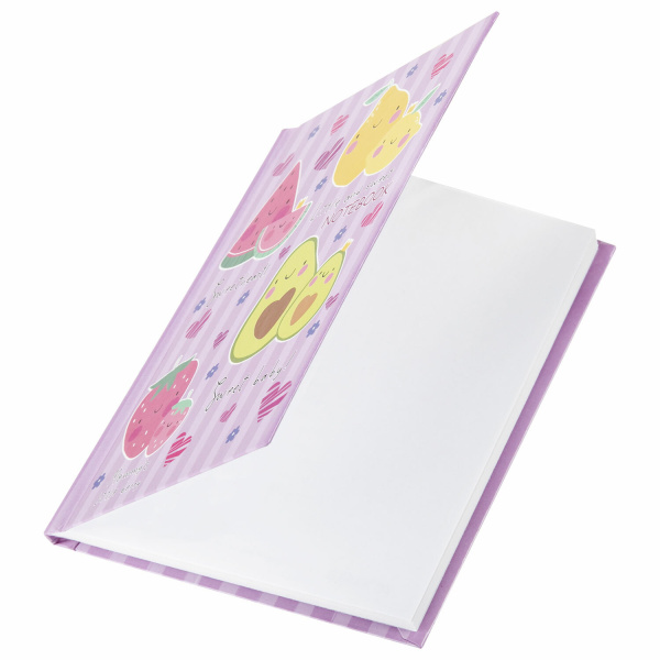 Блокнот МАЛЫЙ ФОРМАТ (110х147 мм), А6, 80 л., твёрдый, клетка, BRAUBERG KIDS, "Фруктики", 114444 - Блокноты детские