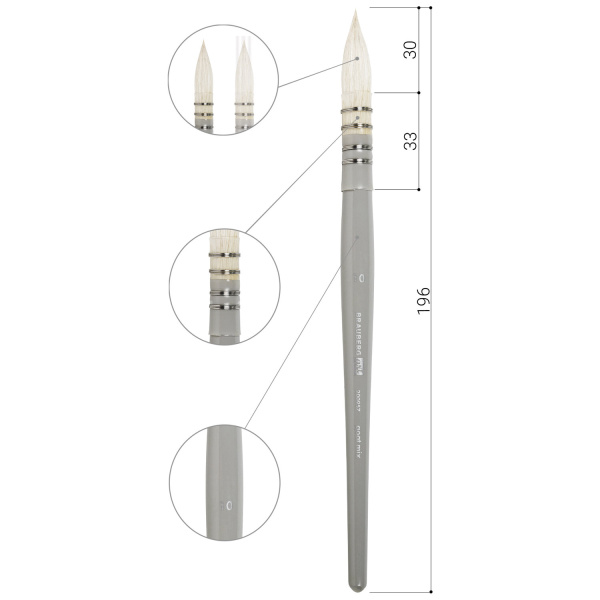 Кисть художественная профессиональная, коза, круглая, №10, BRAUBERG ART CLASSIC, 200957 - Кисти художественные из натурального волоса