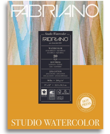 Альбом-склейка для акварели Fabriano Watercolour Studio 22,9x30,5 см 20 л 200 г