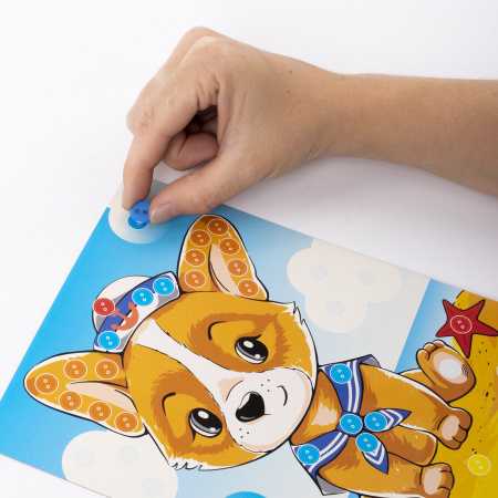 Набор для творчества "Аппликация из пуговиц", "На морском берегу", основа 20х15 см, ЮНЛАНДИЯ, 662394 - Создание аппликаций