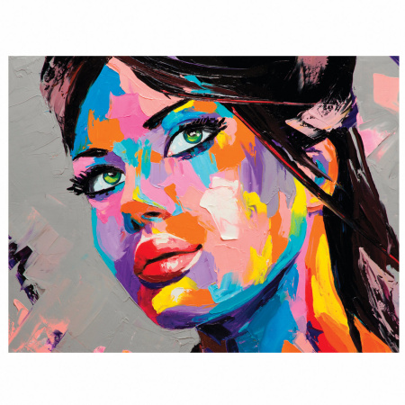 Картина по номерам 40х50 см, ОСТРОВ СОКРОВИЩ "Радужная женщина", на подрамнике, акрил, кисти