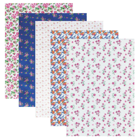 Цветной фетр для творчества, А4, ОСТРОВ СОКРОВИЩ, с рисунком, 5 листов, 5 цветов, толщина 2 мм, "Цветочек", 660651 - Фетр