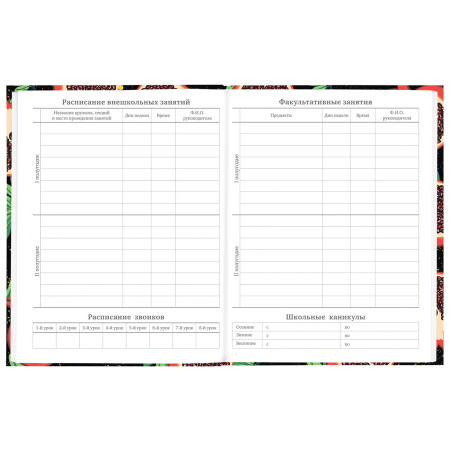 Дневник 5-11 класс 48 л., твердый, BRAUBERG, блестки, с подсказом, "Гранаты", 106639 - Дневники для старших классов