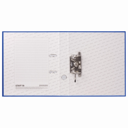 Папка-регистратор STAFF "Manager" с покрытием из ПВХ, 50 мм, без уголка, синяя, 225977 - Папки-регистраторы с арочным механизмом