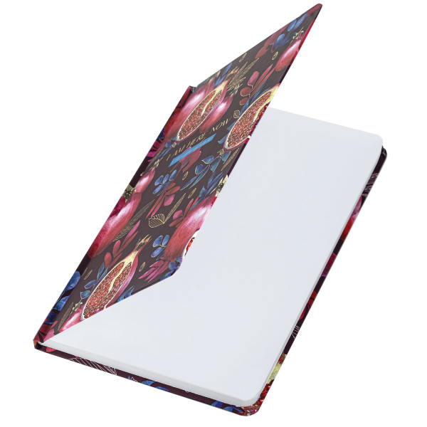 Ежедневник недатированный с резинкой А5 (145х203 мм), BRAUBERG, твердый, фольга, 128 л., "Pomegranate", 114562 - Ежедневники с твердой обложкой