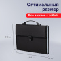 Папка-портфель пластиковая BRAUBERG А4 (332х245х35 мм), 13 отделений, черная, 221378 - Портфели пластиковые