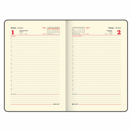 Ежедневник датированный 2024 А5 138x213 мм, BRAUBERG "Metropolis Special", под кожу, красный, 114961 - Ежедневники с покрытием "под кожу и ткань"