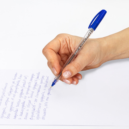 Ручка шариковая масляная STAFF Basic "OBP-306", СИНЯЯ, игольчатый узел 0,7 мм, линия письма 0,35 мм, 143009 - Ручки шариковые неавтоматические