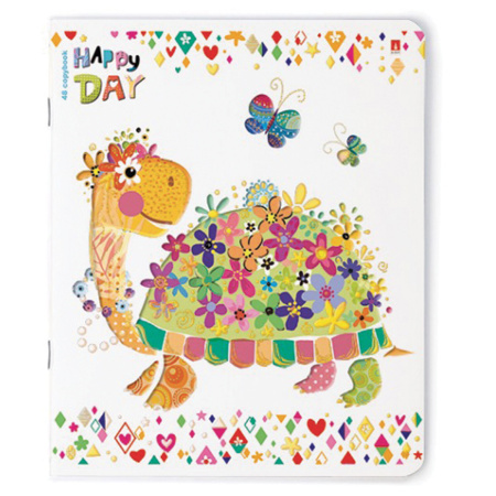 Тетрадь А5 48 л. АЛЬТ скоба, клетка, фольга, конгрев, гибридный лак, "СЧАСТЛИВЫЙ ДЕНЬ" (5 видов), 7-48-829 - Тетради 40-48 листов