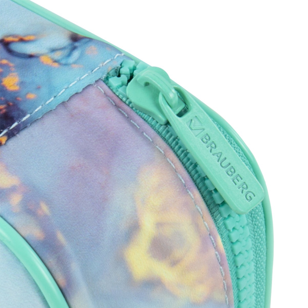 Пенал-органайзер BRAUBERG, 1 отделение, полиэстер, 22x11,5x6 см, "Mint marble", 271571 - Пеналы мягкие