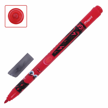 Фломастеры MAPED "COLOR PEP'S Monster", 12 цветов, смываемые, вентилируемый колпачок, 845400 - Фломастеры классические