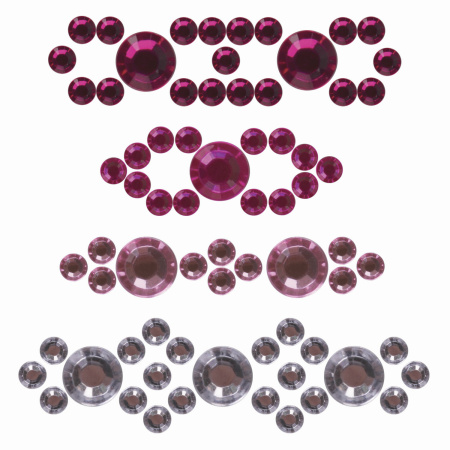 Стразы самоклеящиеся КРУГЛЫЕ, 3-6 мм, 136 штук, перламутровые, на подложке, ОСТРОВ СОКРОВИЩ, 662245 - Стразы для творчества