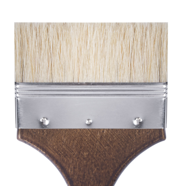 Кисть художественная профессиональная BRAUBERG ART CLASSIC, щетина, флейц, № 100, короткая ручка, 200748 - Кисти художественные из натурального волоса