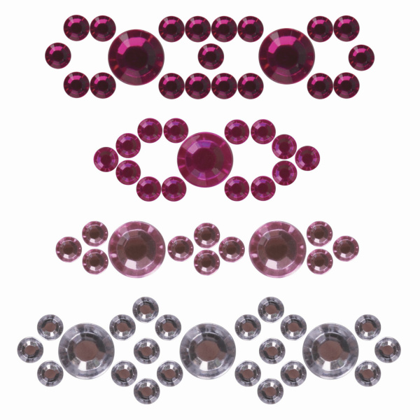 Стразы самоклеящиеся КРУГЛЫЕ, 3-6 мм, 136 штук, перламутровые, на подложке, ОСТРОВ СОКРОВИЩ, 662245 - Стразы для творчества