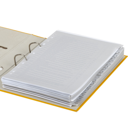 Разделитель пластиковый BRAUBERG, А4, 20 листов, алфавитный А-Я, оглавление, серый, Китай, 221845 - Разделители