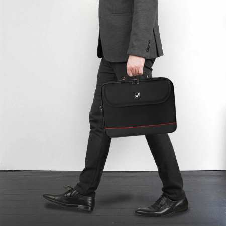 Сумка-портфель BRAUBERG с отделением для ноутбука 13-14", "Profi", откидная крышка, черная, 37х28х7 см, 240440 - Сумки деловые с отделением для ноутбука и планшета