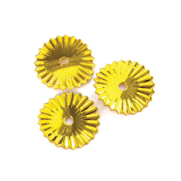 Пайетки для творчества "Рифленые", золото, 10 мм, 20 грамм, ОСТРОВ СОКРОВИЩ, 661279 - Пайетки для творчества