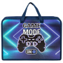 Папка на молнии с ручками ЮНЛАНДИЯ А4, 1 отделение, пластик, ширина 75 мм, "Game mode", 270957 - Папки-сумки с ручками