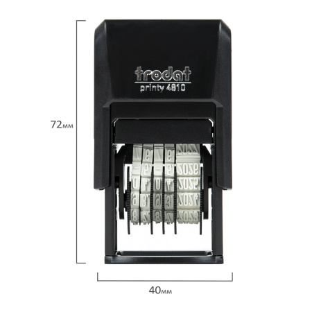 Датер-мини месяц буквами, оттиск 20х3,8 мм, синий, TRODAT 4810, корпус черный - Датеры