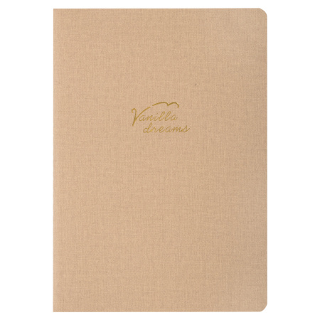 Тетрадь 48 л. в клетку обложка кожзам под лён, сшивка, A5 (147х210мм), БЕЖЕВЫЙ, BRAUBERG PASTEL, 403871 - Тетради 40-48 листов