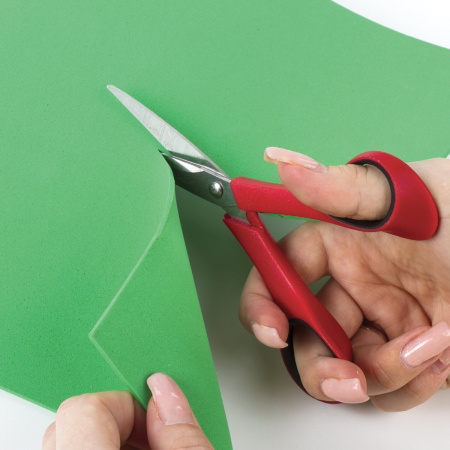 Ножницы для хобби и рукоделия ОСТРОВ СОКРОВИЩ 140 мм, 3-х сторонняя заточка, красно-черные, 237105 - Ножницы для хобби и рукоделия