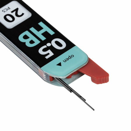 Грифели запасные 0,5 мм, HB, BRAUBERG, КОМПЛЕКТ 20 шт., "Black Jack", 180447 - Грифели для механических карандашей