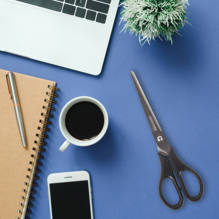 Ножницы ОФИСМАГ "Standard" 190 мм, классической формы, черные, 237100 - Ножницы универсальные