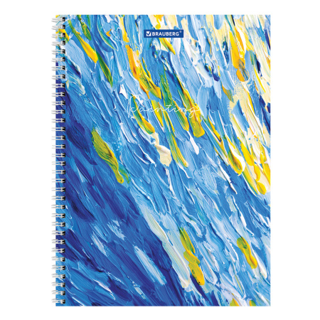 Тетрадь А4, 120 л., BRAUBERG гребень, клетка, обложка картон, "Painting", 404072 - Тетради формата А4
