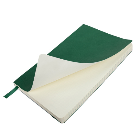 Блокнот А5 (130х210 мм), BRAUBERG ULTRA, под кожу, 80 г/м2, 96 л., клетка, темно-зеленый, 113007 - Бизнес-блокноты и бизнес-тетради