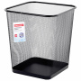 Корзина для бумаг квадратная 17 литров, BRAUBERG "Germanium", металл, черная, 237975 - Корзины для бумаг