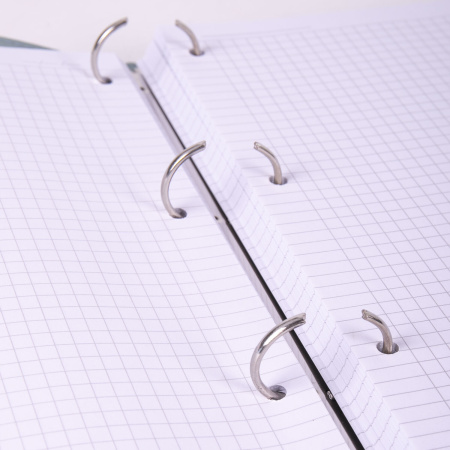 Тетрадь на кольцах БОЛЬШАЯ А4 (240х310 мм), 120 листов, под кожу, клетка, BRAUBERG "Joy", фиолетовый/светло-фиолетовый, 404506 - Тетради на кольцах и сменные блоки к ним