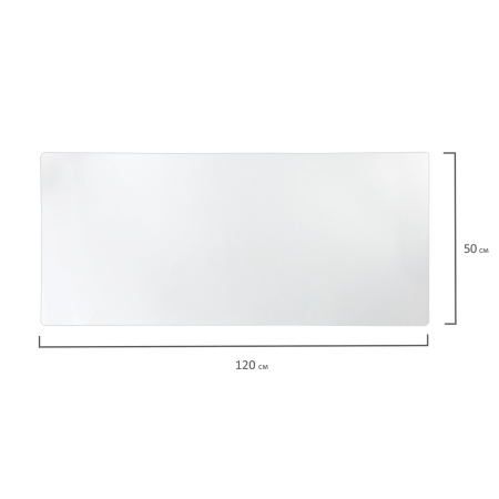 Коврик-подкладка настольный 500х1200 мм, прозрачный матовый, 1,2 мм, BRAUBERG, 237374 - Коврики настольные