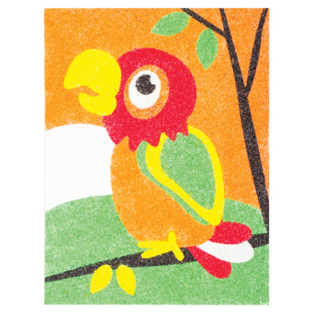 Набор для творчества "Картина из цветного песка", "В Африке", 2 самоклеящиеся основы 20х15 см, ЮНЛАНДИЯ, 662369 - Изготовление фресок