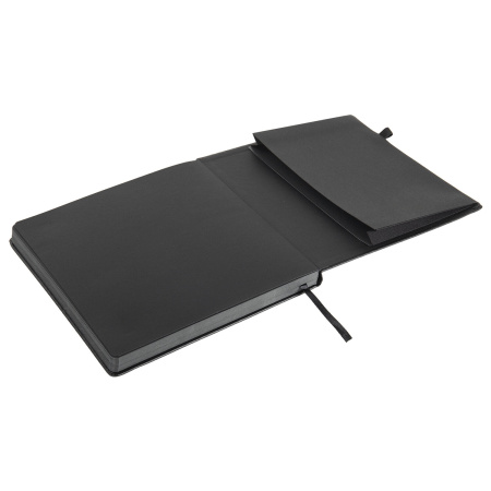 Скетчбук, черная бумага 140 г/м2 200х200 мм, 80 л., КОЖЗАМ, резинка, карман, BRAUBERG ART, черный, 113204 - Альбомы, скетчбуки и бумага для графики и эскизов