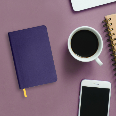 Блокнот МАЛЫЙ ФОРМАТ (100x150 мм) А6, BRAUBERG "Metropolis Mix", под кожу, 80 л., клетка, сиреневый, 113332 - Бизнес-блокноты и бизнес-тетради