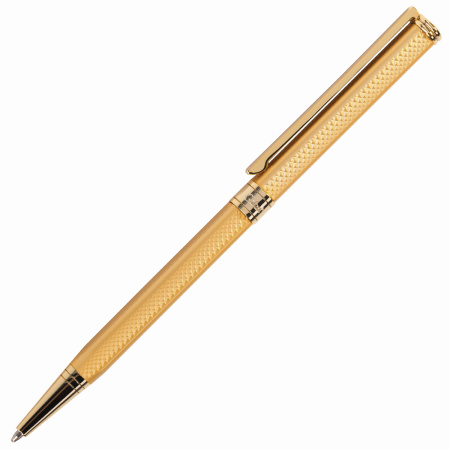 Ручка подарочная шариковая GALANT "Stiletto Gold", тонкий корпус, золотистый, золотистые детали, пишущий узел 0,7 мм, синяя, 140527 - Ручки шариковые подарочные