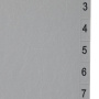 Разделитель пластиковый BRAUBERG, А4, 12 листов, цифровой 1-12, оглавление, серый, РОССИЯ, 225596 - Разделители